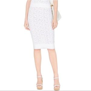 Michael Kors Womens Pencil Skirt Crochet